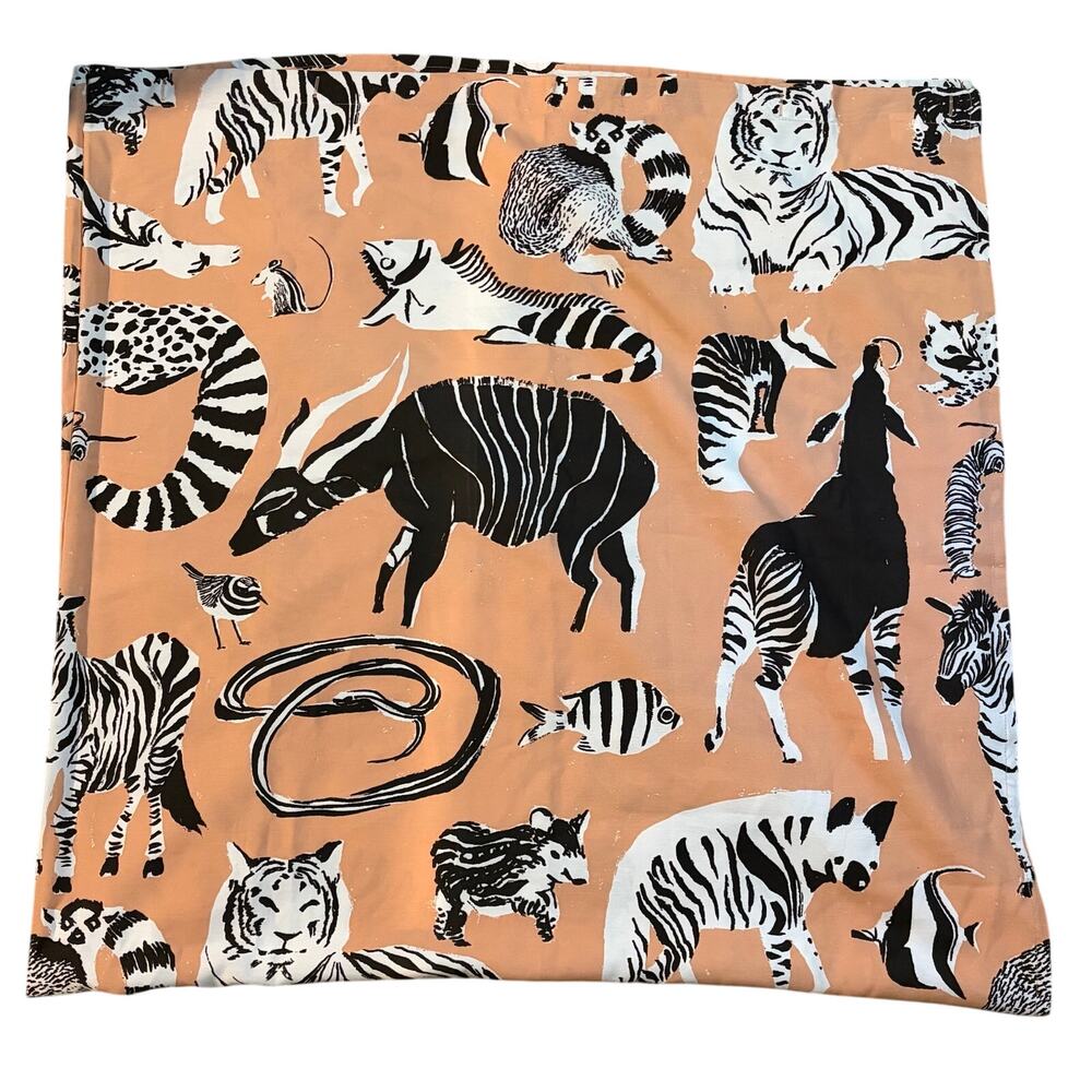 OpalHouse Animal Print Shower Curtain Eclectic Zebra Fabric Pink Black White